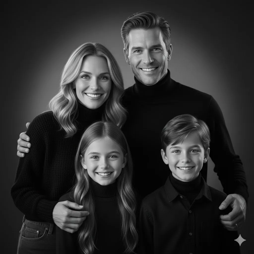 Gemini AI Prompt for Family Picture Black and White Editing 2026