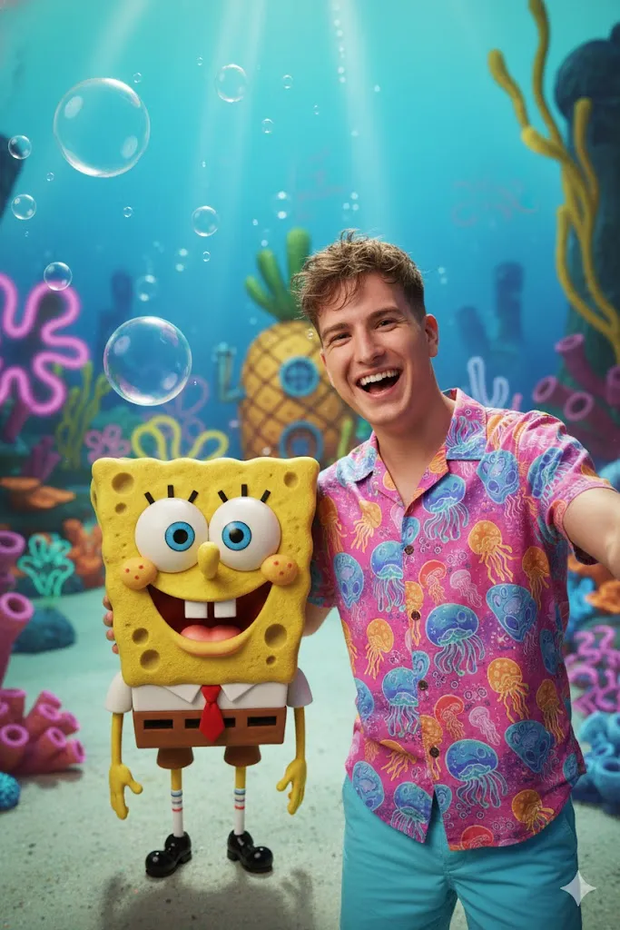 Selfie with SpongeBob SquarePants