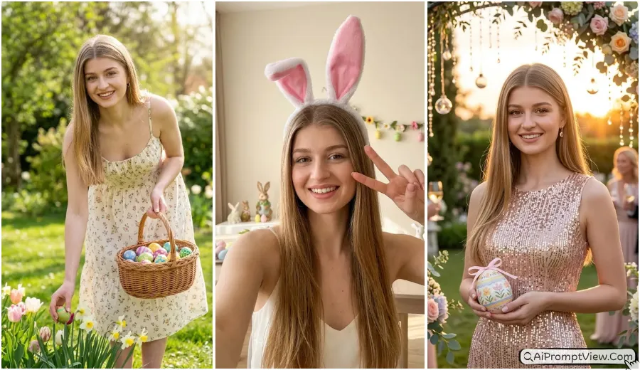 10 Happy Easter Photo Editing AI Prompts for Girls 2026