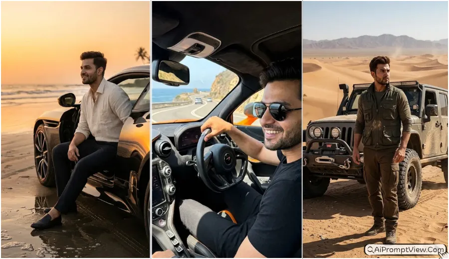 10 High-End Cinematic Sports Car AI Photo Prompts for Boys 2026