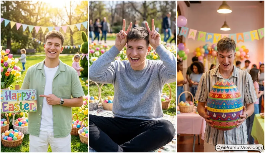 10 Happy Easter Photo Editing AI Prompts for Boys and Men 2026