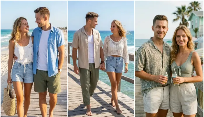 10 Beach Boardwalk Couple AI Photo Editing Prompts to Copy and Paste