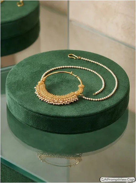 Gold Nath (Nose Ring) Photography AI Prompts