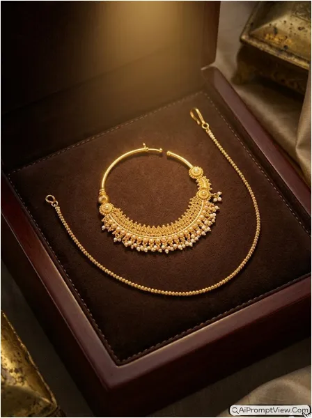 Gold Nath (Nose Ring) Photography AI Prompts