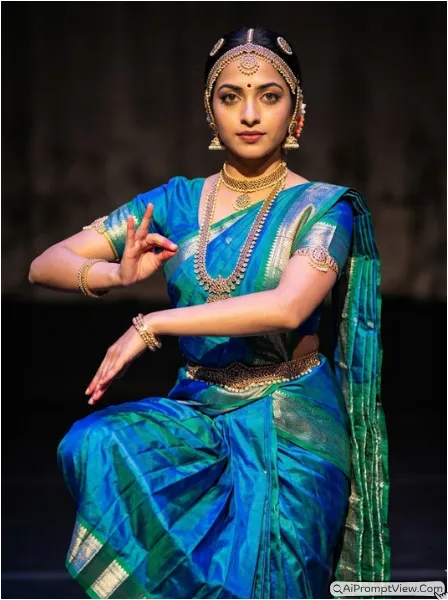 South indian Bharatanatyam Classical Pose Prompts gemini