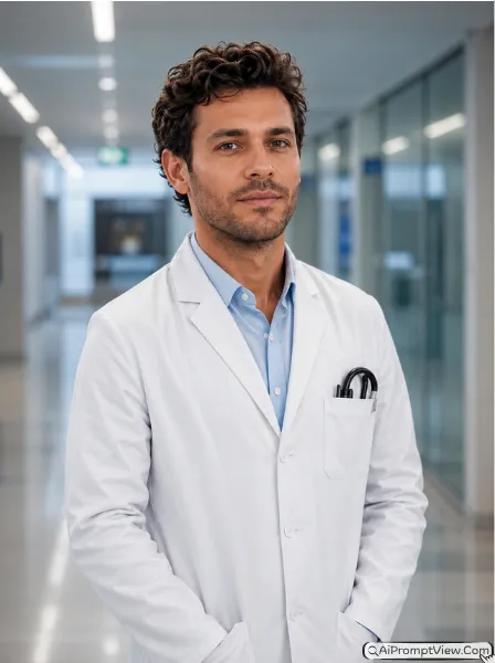 Doctor Professional Portrait AI Prompts With Clinic Background