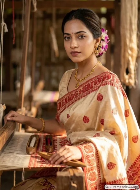 Assamese Handloom Heritage Look