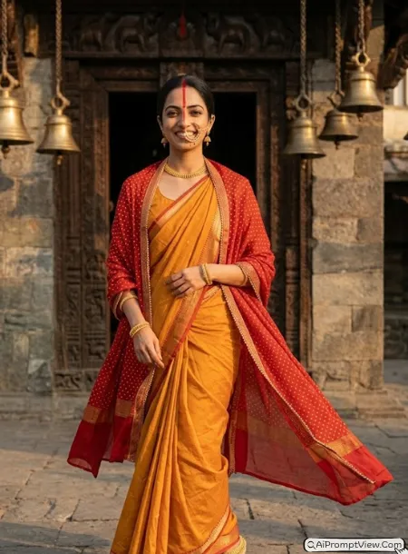 Sacred Tilak Temple Gate Look