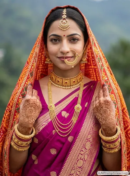 Majestic Garhwali Bridal Grandeur
