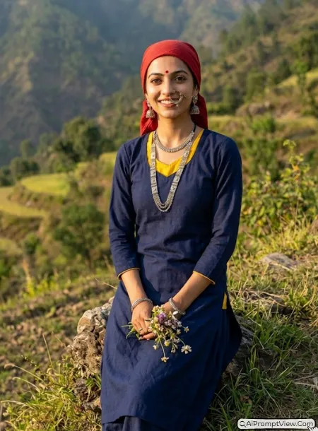 Elegant Kumaoni Daily Heritage Look
