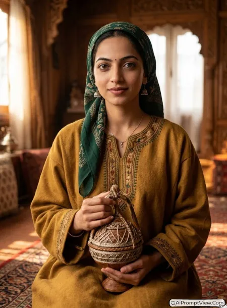 Kashmiri Kangri Indoor Portrait