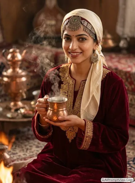 Kashmiri Kahwa Evening Portrait