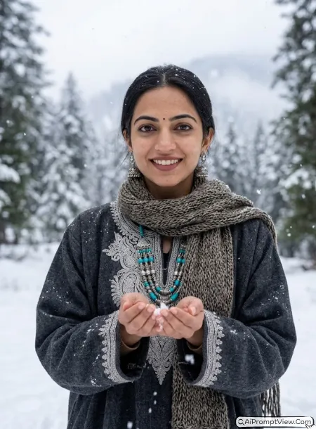 Snow Forest Kashmiri Winter Look