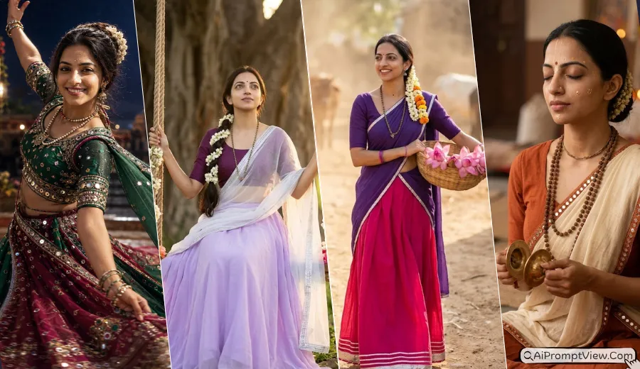 Traditional Mathura Vrindavan Gopi Look Uttar Pradesh – AI Photo Editing Prompts