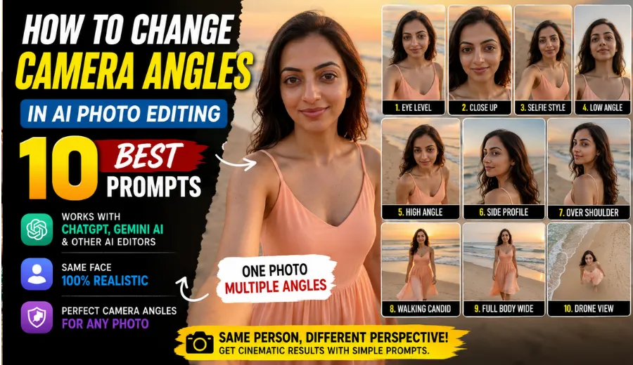 How to Change Camera Angles in AI Photo Editing (10 Best Prompts)